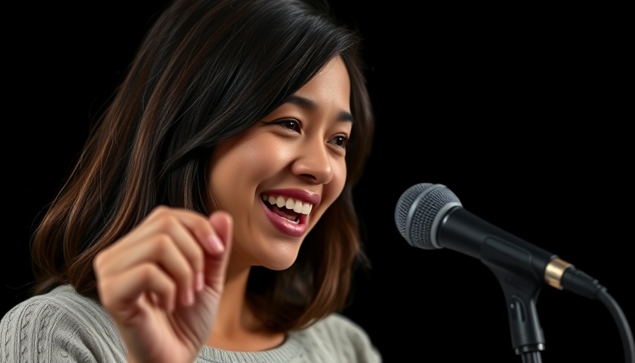 Young woman discussing mitochondria and sedentary lifestyles passionately.