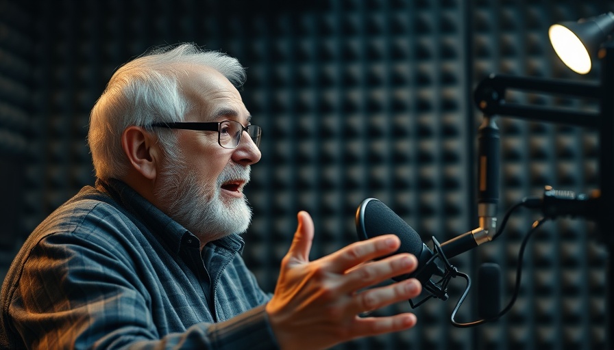 Engaged speaker discussing Ancestors Health Advantage in a soundproof studio.