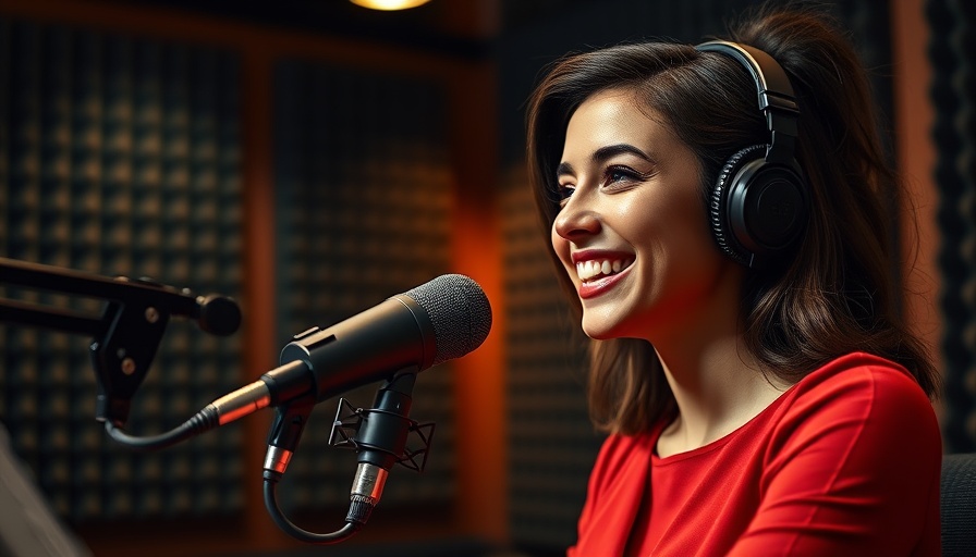Professional woman in podcast studio discussing High-Functioning Depression Signs.