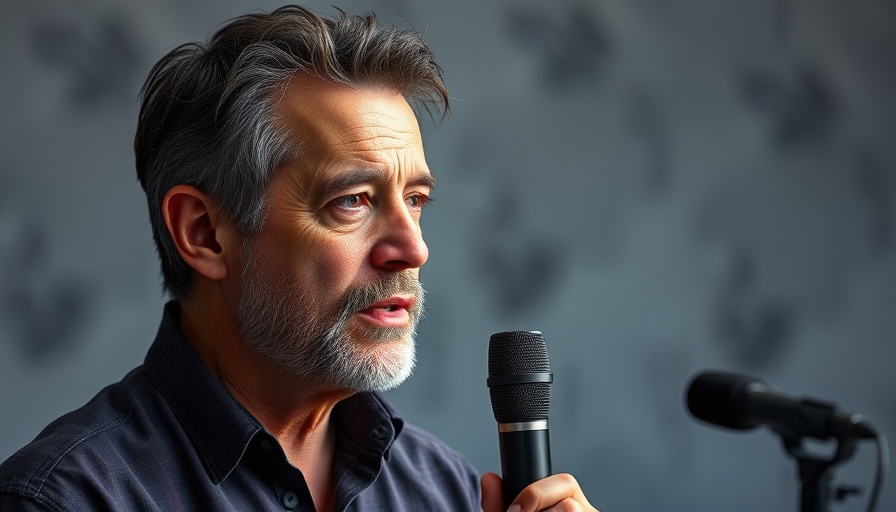 Mature man addressing an audience about how to get rid of warts overnight.