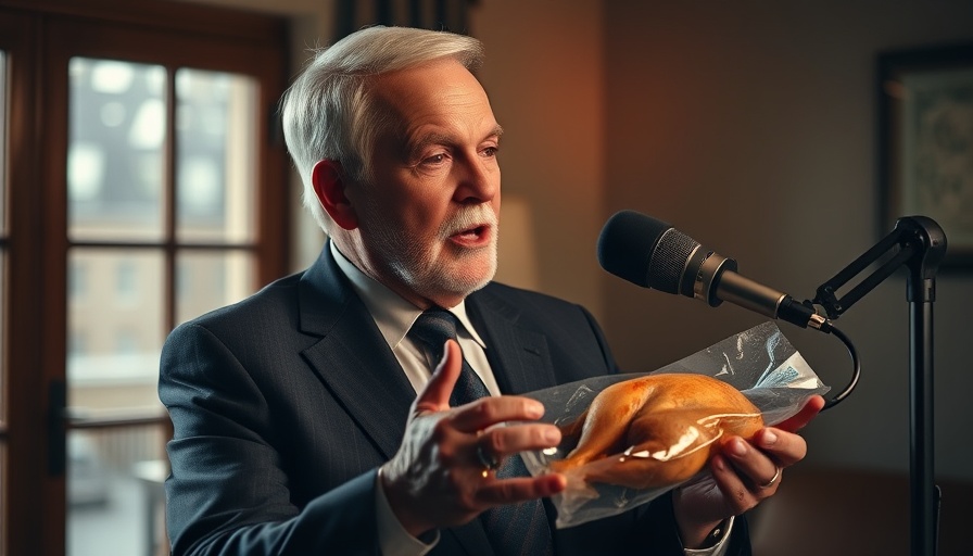 Elderly man discusses organic chicken health risks on podcast.