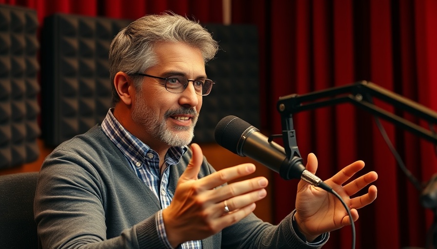 Confident man discussing Vitamin D3 on a podcast, related to Vitamin D deficiency in children.