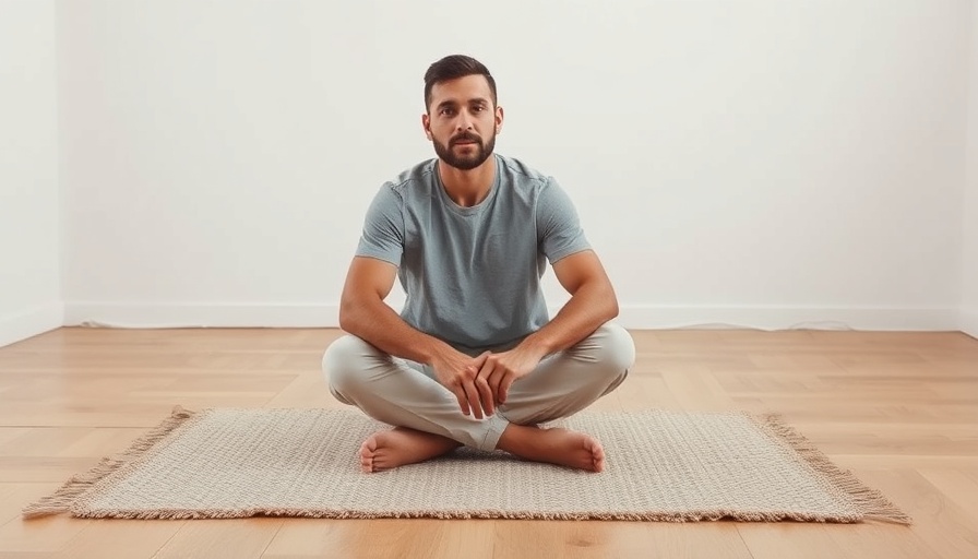 Man contemplating minimalist lifestyle in simple room.