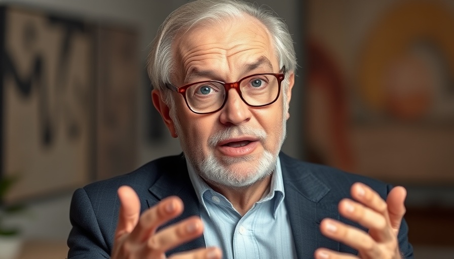 Elderly man discussing GLP-1s and gut health on a podcast, indoor setting.