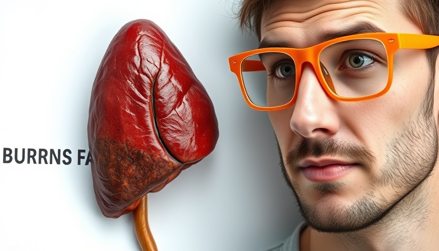 Burn Fat by Fixing Liver Health concept with man and liver.