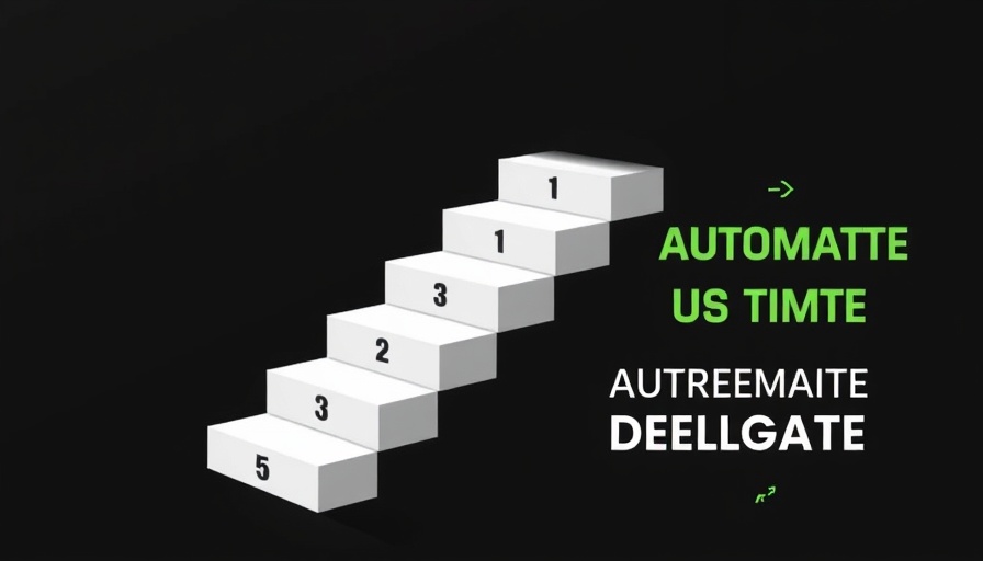 Delegation and automation strategies steps graphic with clock icon.