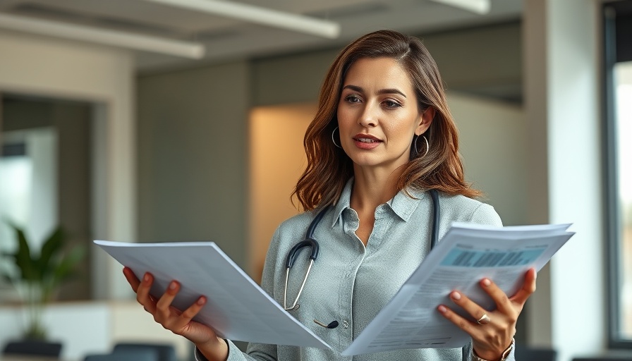 Woman discussing to-go coffee habit health risks in office.
