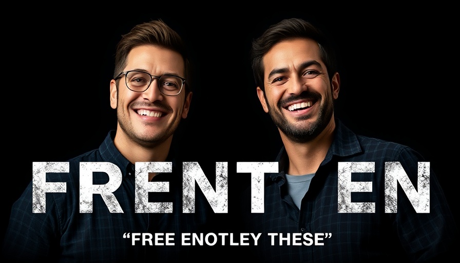 Digital poster with two men smiling and promotional text on health.