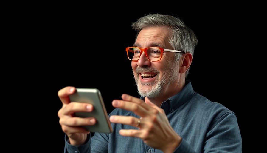 Middle-aged man enthusiastically discussing a product for functional mushrooms