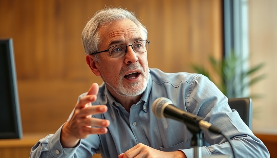 Man discussing muscle importance for metabolic health, seated at a desk.