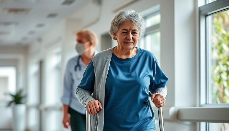 Middle-aged woman in hospital, illustrating hormones and aging concept.