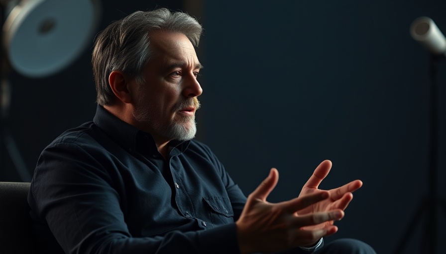 Mature man discussing Alzheimer's optional prevention in a studio setting.