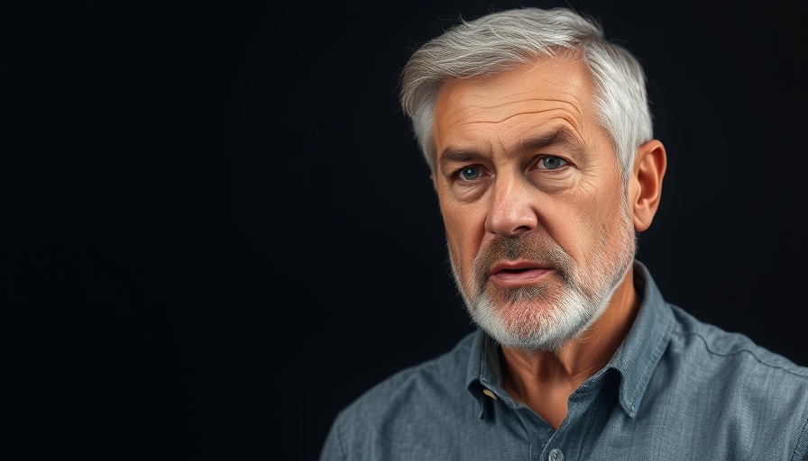 Middle-aged man discussing collagen deficiency signs.