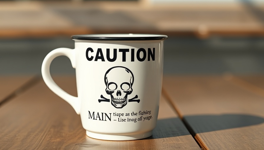 Foods to avoid for better health, dramatic message with warning symbol on coffee.