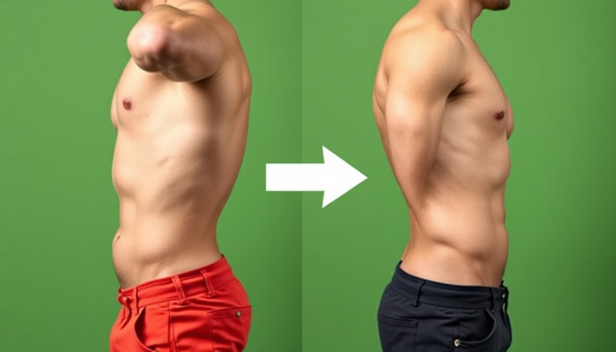 Best weight loss tip illustrated by before and after transformation of male torso.