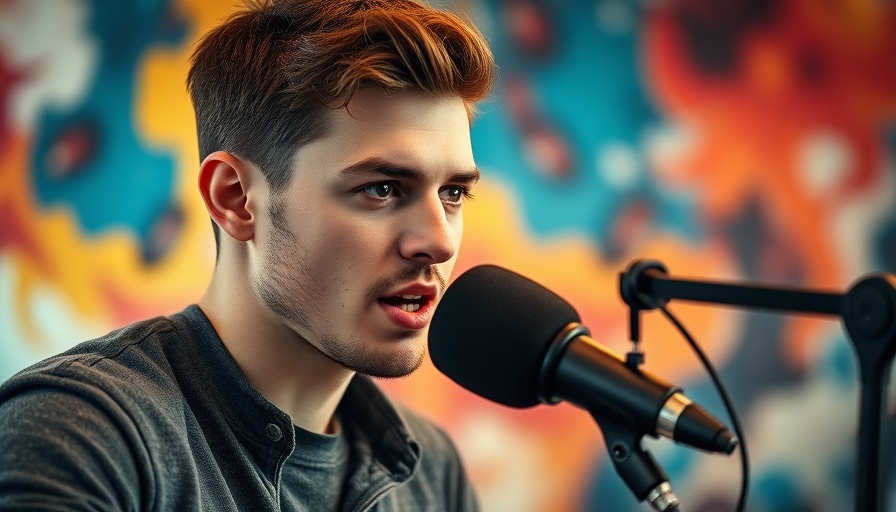 Young man discussing how to increase testosterone naturally on a podcast.