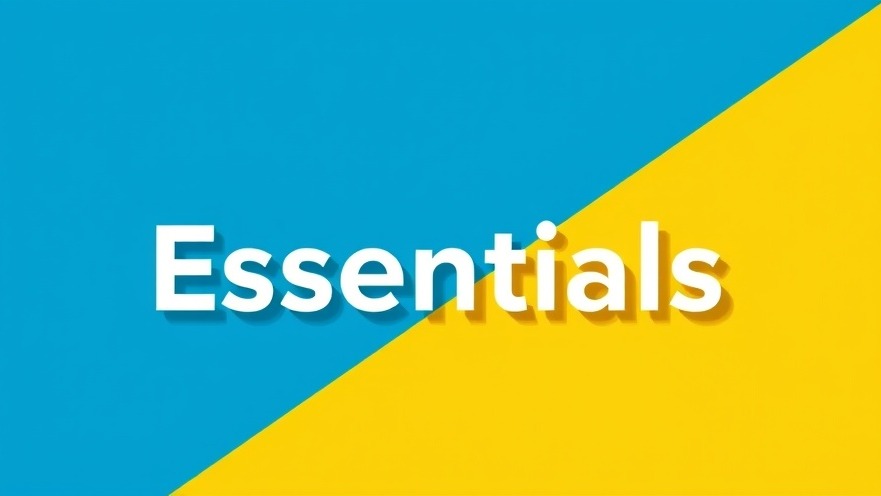 Modern essentials graphic emphasizing productivity tools in a minimalist design.
