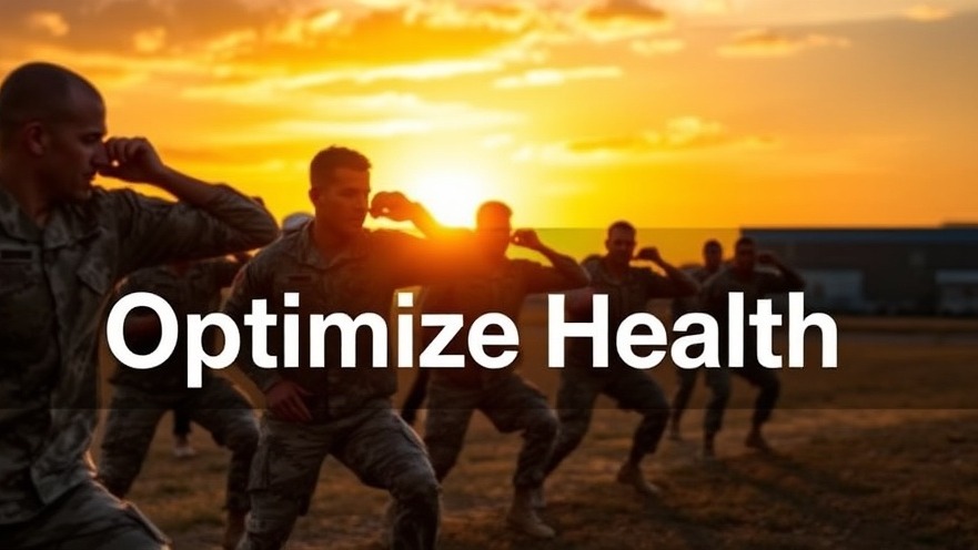 Military personnel training outdoors at sunset, promoting a balanced diet and wellness lifestyle.