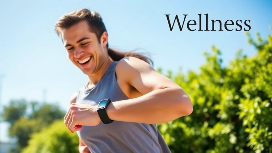 Improve health with tech: Individual joyfully using fitness tracker outdoors.