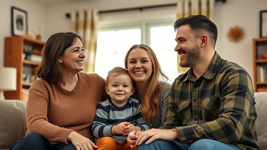 Smiling military family embracing resilience at home, showcasing support for military parents.