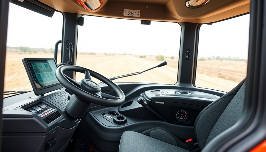 Interior of the world's largest hybrid tractor cabin with controls