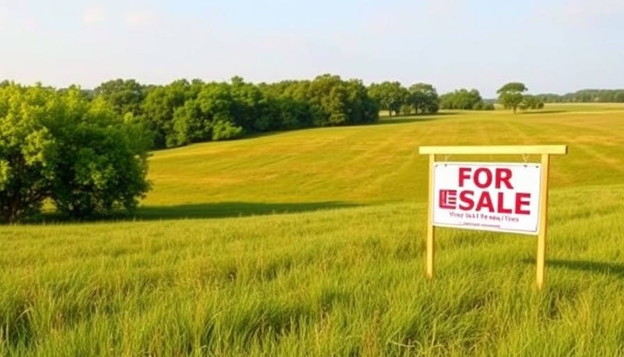Land for sale sign in lush green countryside, related to foreign investment in US housing market.