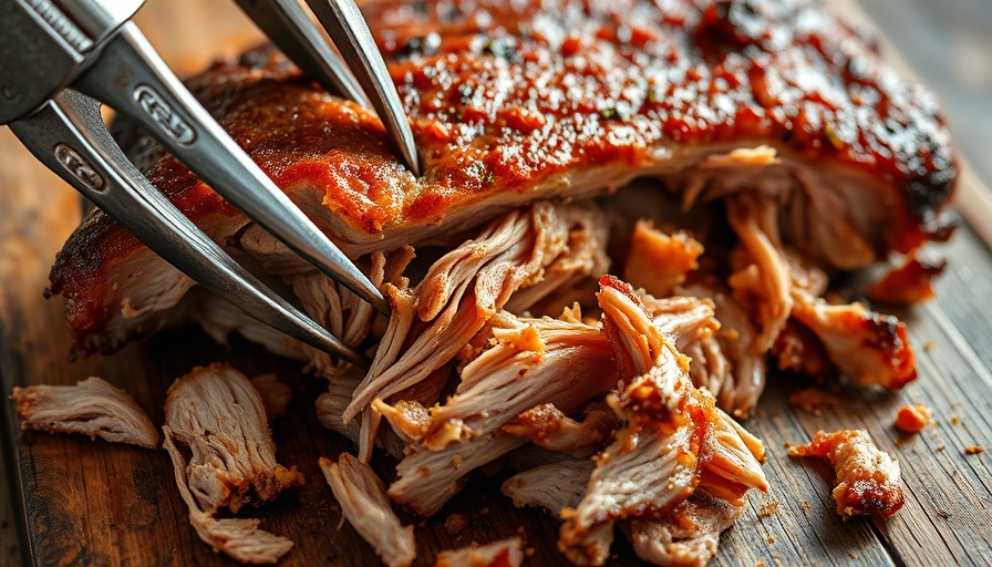 Pulled pork in tray for barbecue sauces during Porktober.