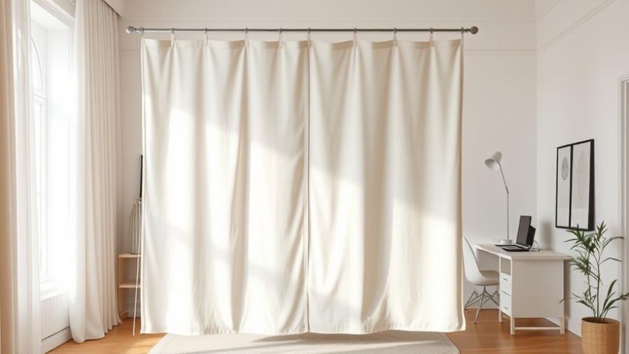 Simple fabric room divider in a modern apartment, clever room dividers.