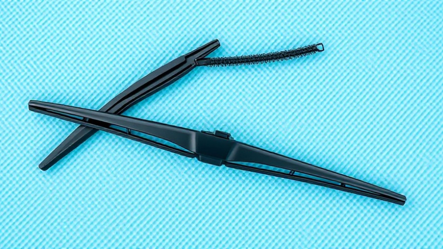 Winterized wiper blades on light blue background.