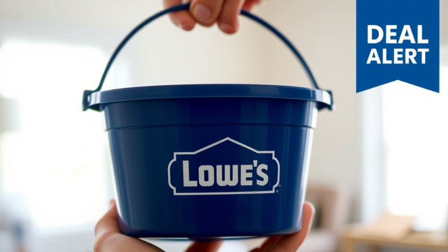 Lowe's mini bucket with Deal Alert tag.