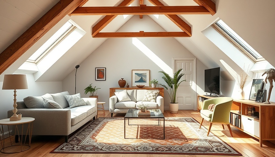 Stylish attic room showcasing potential with modern decor.