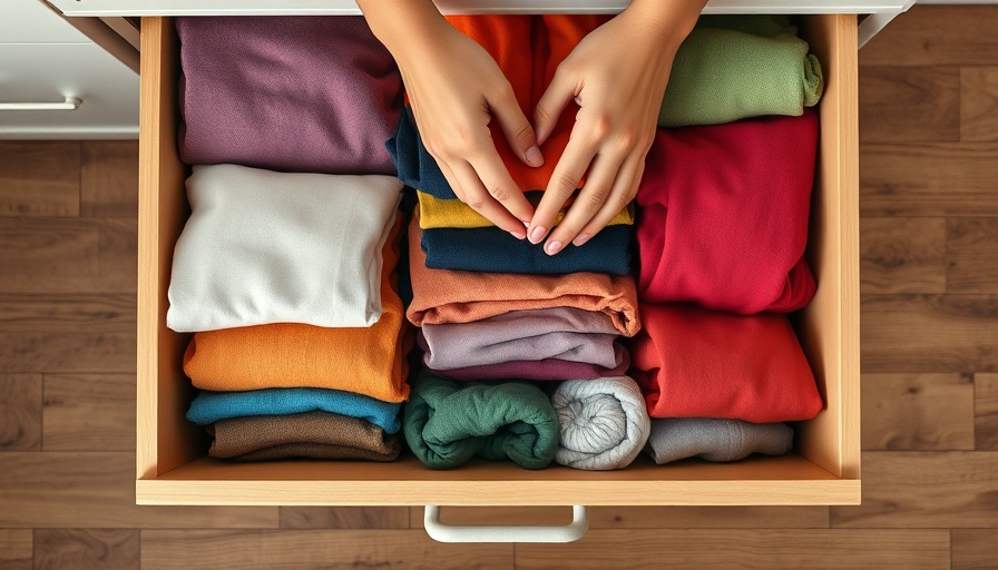 Drawer with organized and folded clothes showcasing home organization tips.