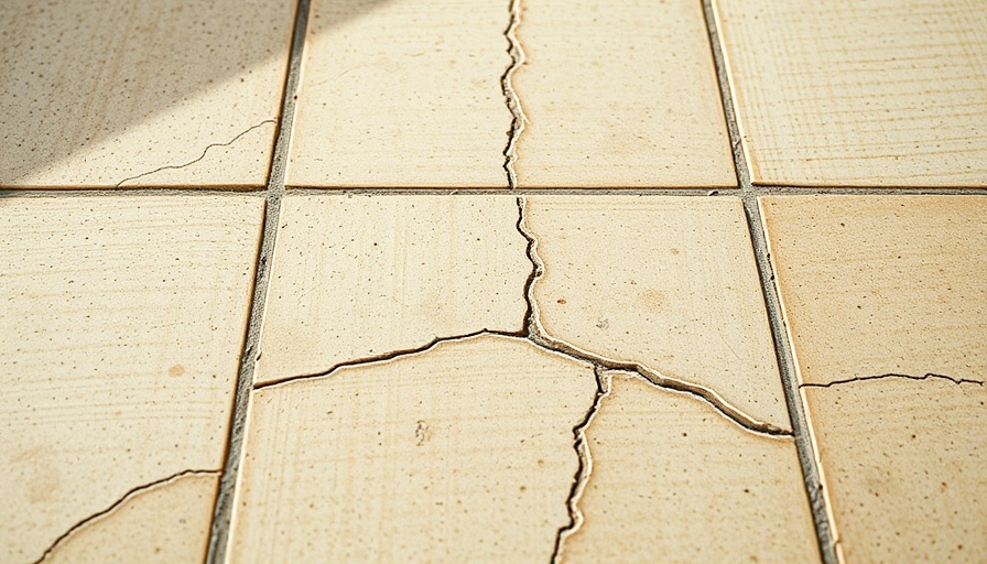 Cracked floor tiles needing repair.