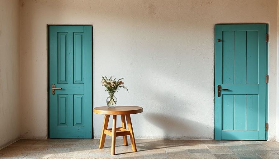 Casa Soleto design inspiration with rustic door and minimal decor.