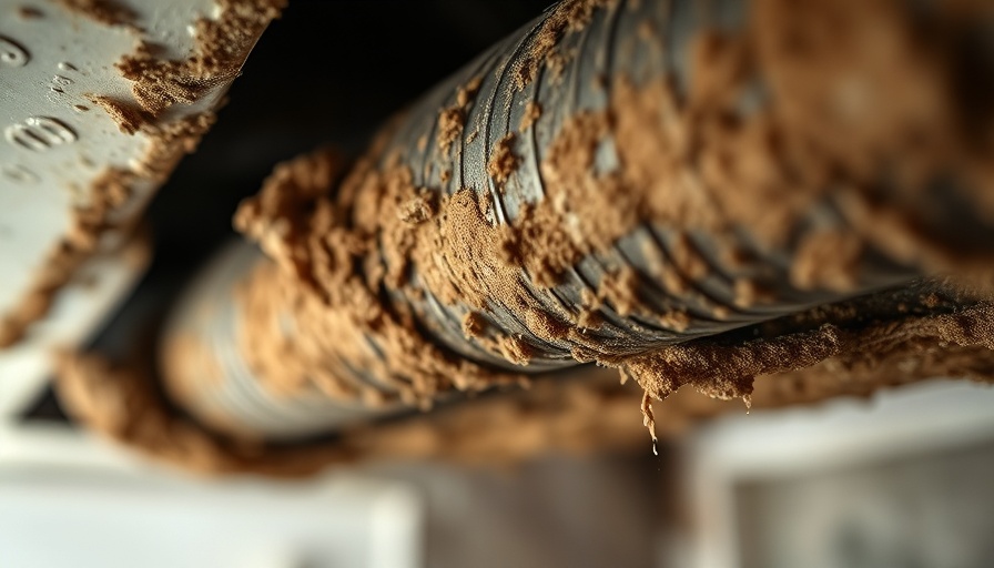 Air duct with visible mold growth indoors.