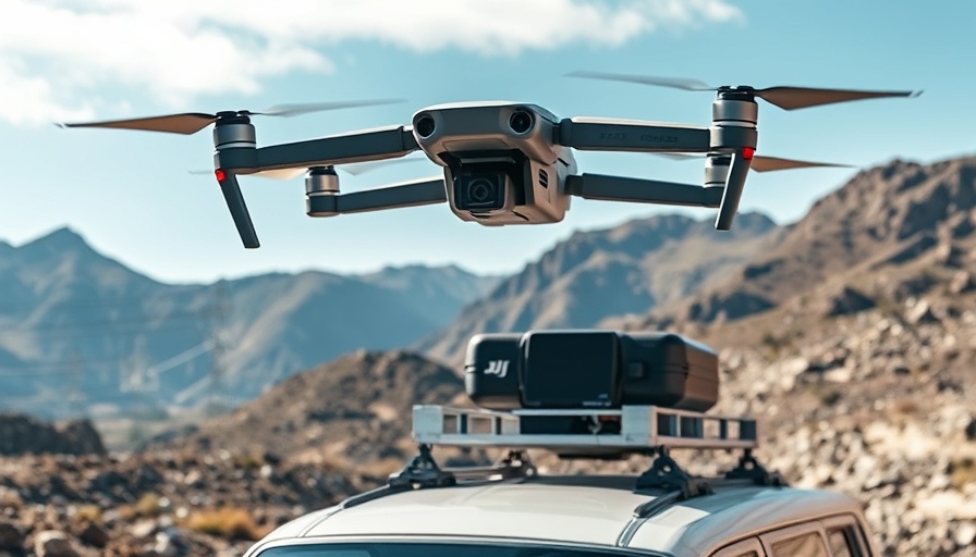 DJI Matrice 4 Drone Vehicle Mounting Dock amidst mountainous landscape.
