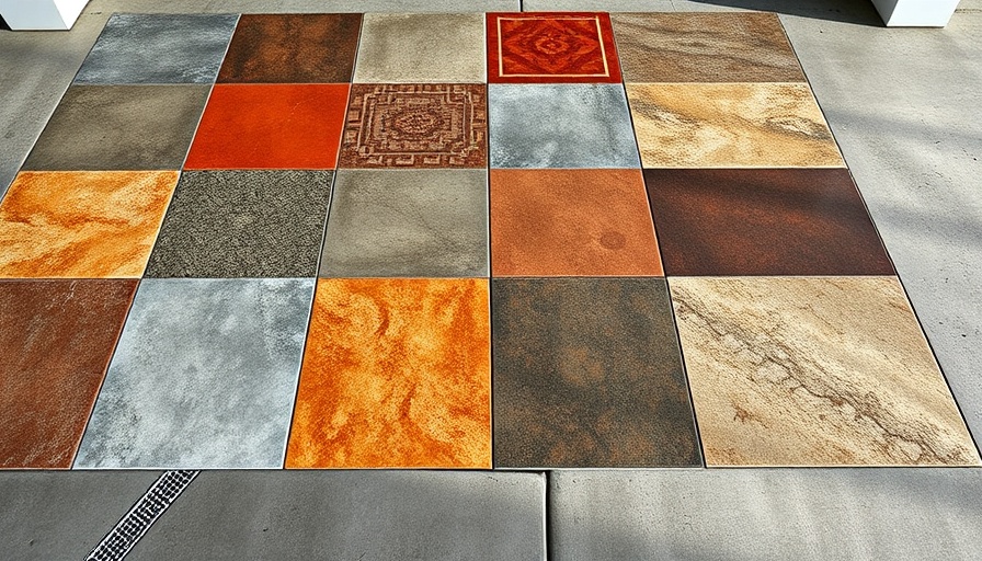Variety of garage floor tiles highlighting durability and texture.
