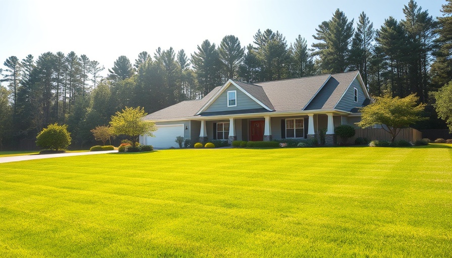 Beautiful suburban home showcasing sustainable lawn care tips.
