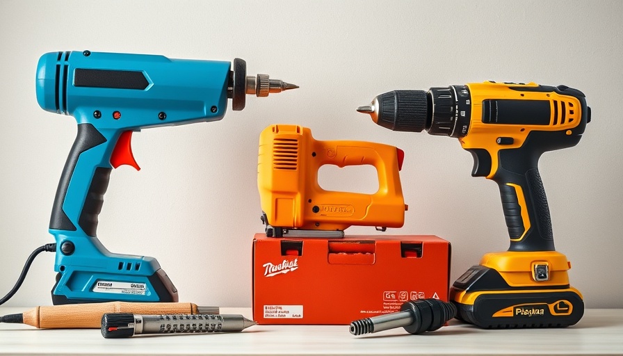 Comparison of drywall screw guns vs. drills in a well-lit setup.