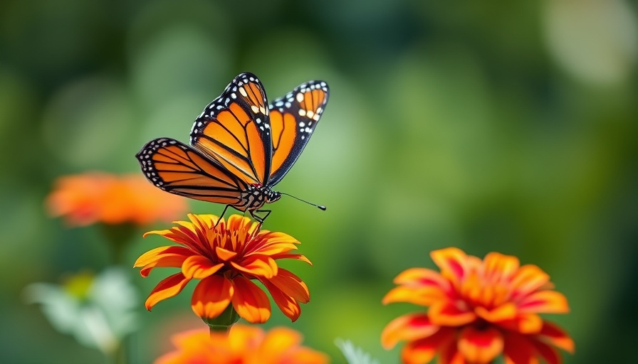Monarch butterfly on colorful flowers, highlighting butterflies disappearing.