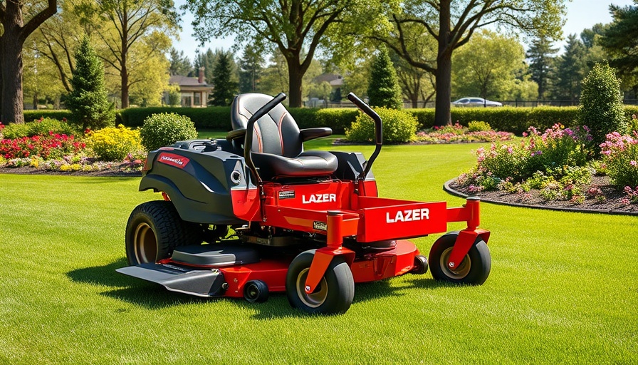 Lazer Z E-Series Zero-Turn Mower 2025 on a grassy lawn.