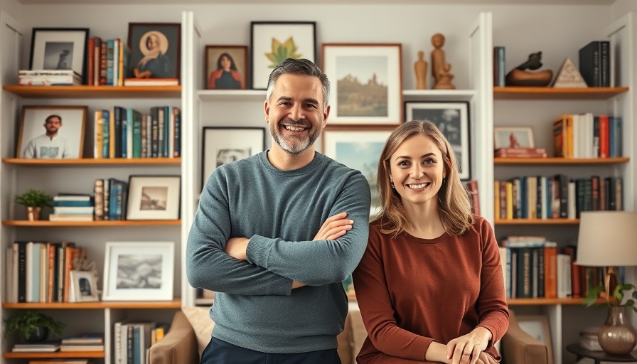 Smiling couple in AphroChic Home with modern black design decor.