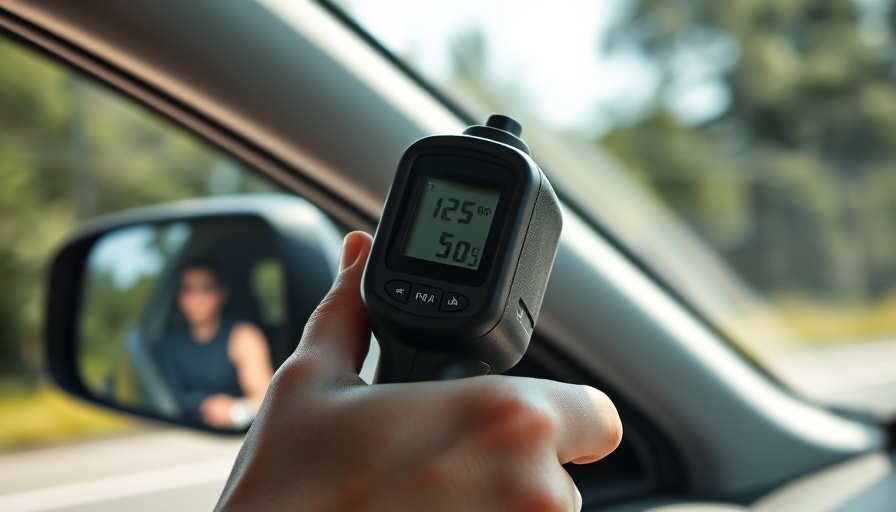 Radar speed gun in vehicle related to Virginia Speed Limiter Law.