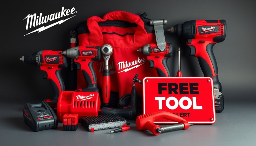 Milwaukee tools arranged for Home Depot Milwaukee tools giveaway.