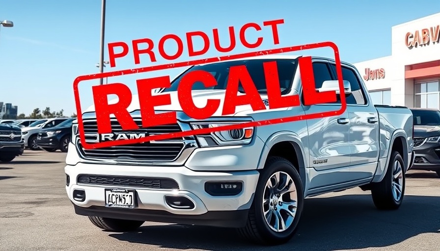 Chrysler Ram 1500 tire pressure recall with recall sign