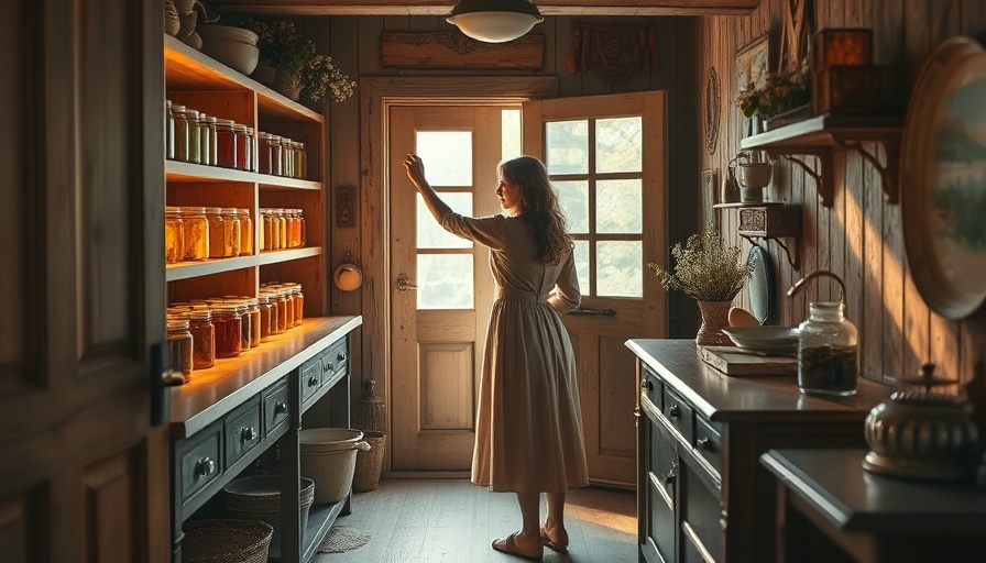 Cozy vintage walk-in pantry design inspiration with rustic decor.