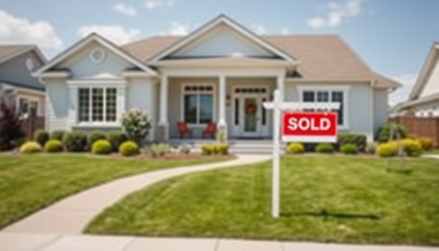 Modern suburban house with Sold sign in yard, 2025 housing market
