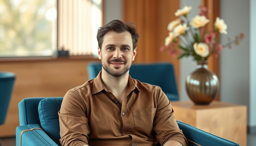 Nick Spain Interior Design with casual man in modern setting.