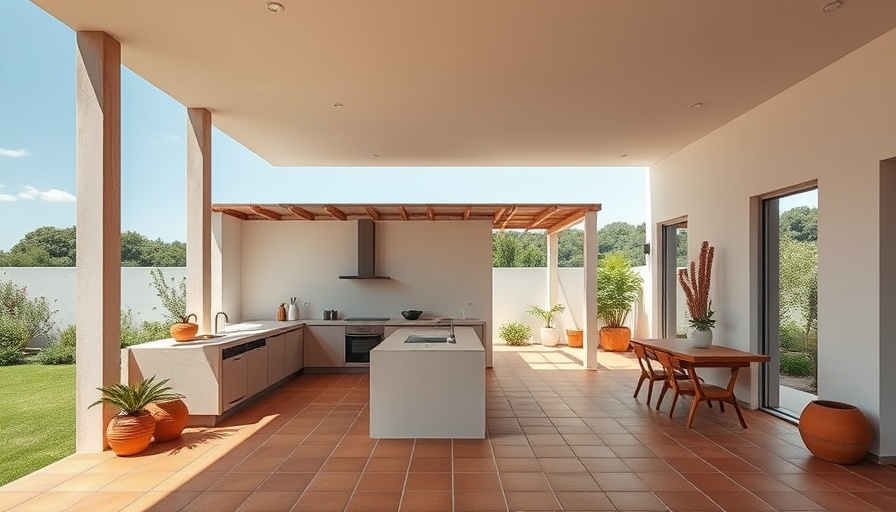 Casa Modesta Rural Retreat outdoor space with open kitchen.