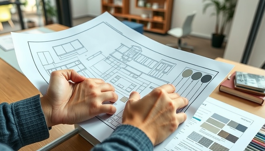 Planning how much a kitchen remodel costs with blueprints and samples.